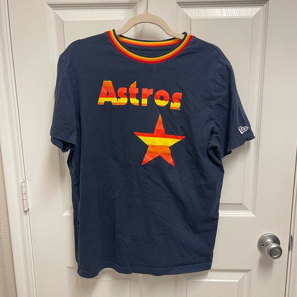 Cooperstown Collection Navy Tequila Sunrise Astros Shirt